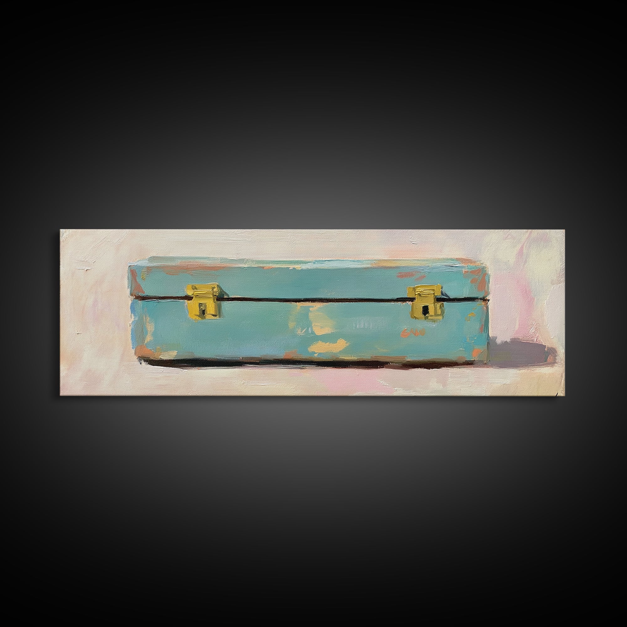 Weathered Blue Tool Box Canvas Print, Rustic Wall Art, Industrial Decor, Garage Wall Decor, Man Cave Decor, Gift For Him