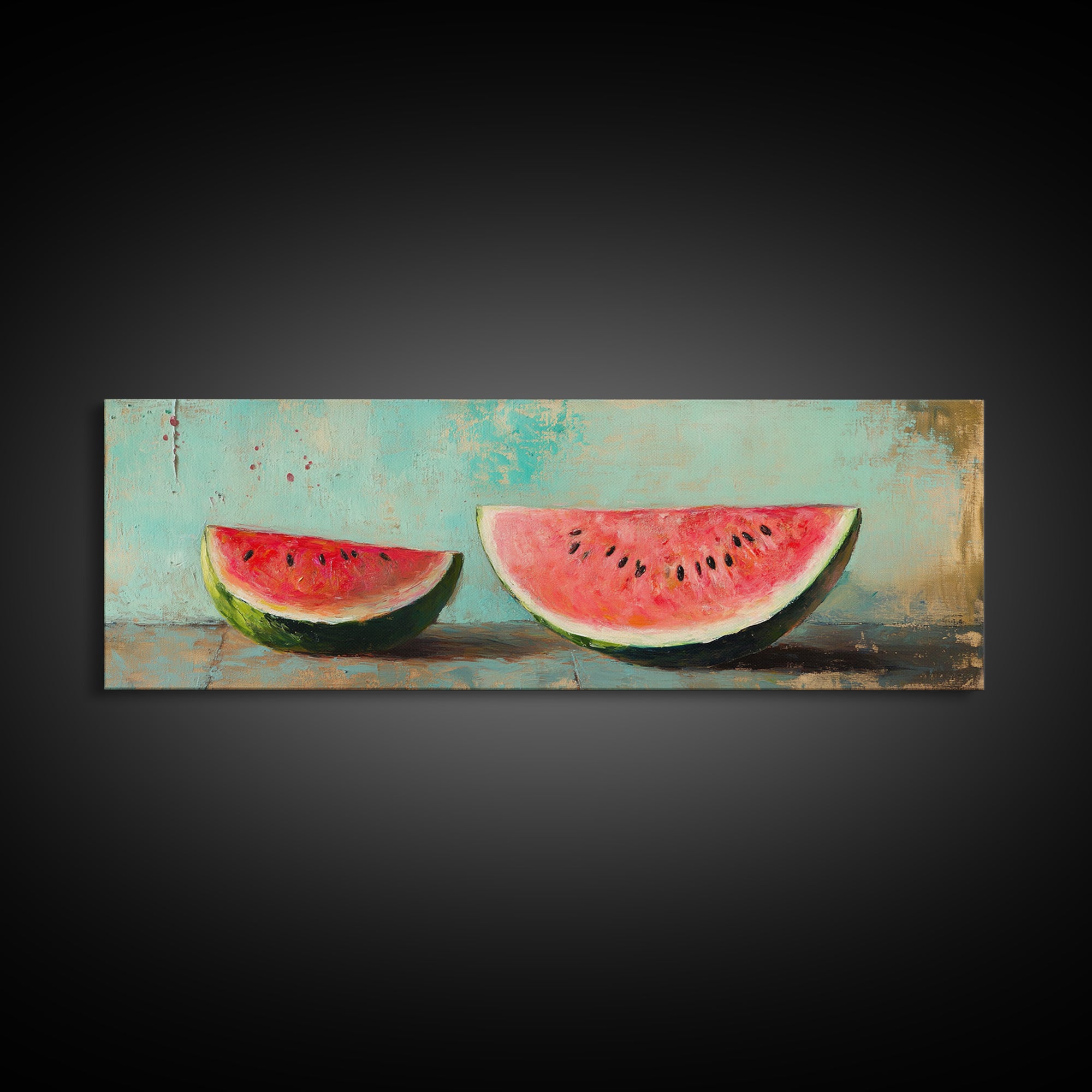 Fresh Watermelon Slices Wall Art, Bright Summer Kitchen Decor, Colorful Food Canvas Print, Farmhouse Dining Room Art, Gift