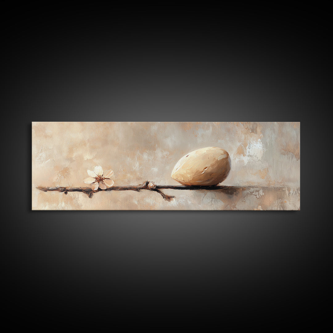 Almond On Branch Still Life Wall Art, Neutral Rustic Kitchen Decor, Minimalist Canvas Wall Art, Farmhouse Home Decor Gift