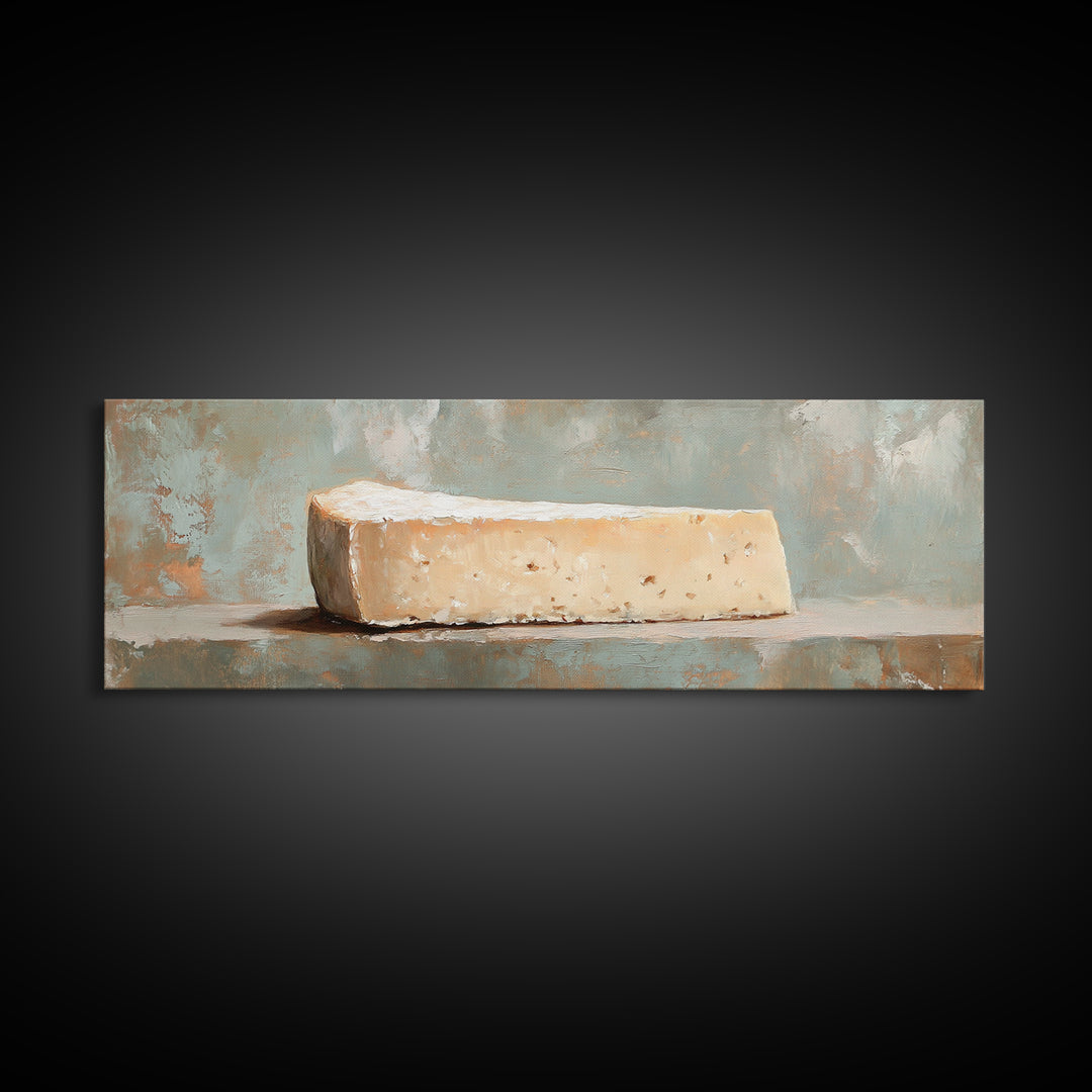 Rustic Parmesan Cheese Still Life Canvas Print, Kitchen Wall Art, Farmhouse Dining Room Home Decor, Foodie Gift For Chef