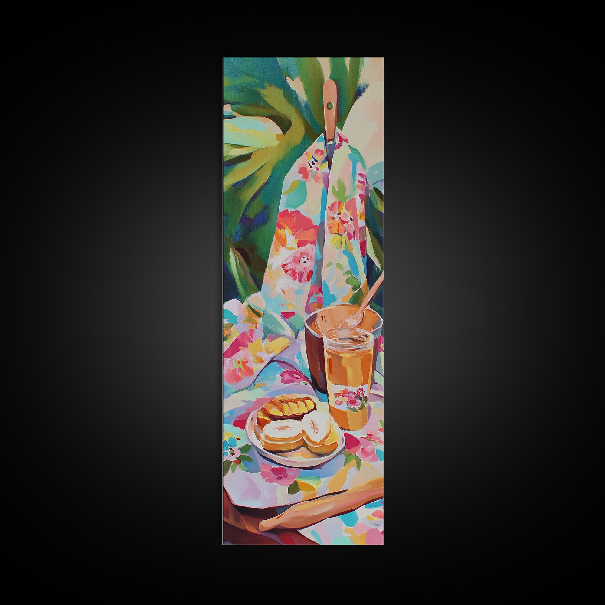 Iced Tea Poolside Snack Still Life Wall Art, Tropical Kitchen Canvas Print, Summer Patio Decor, Colorful Art, Hostess Gift