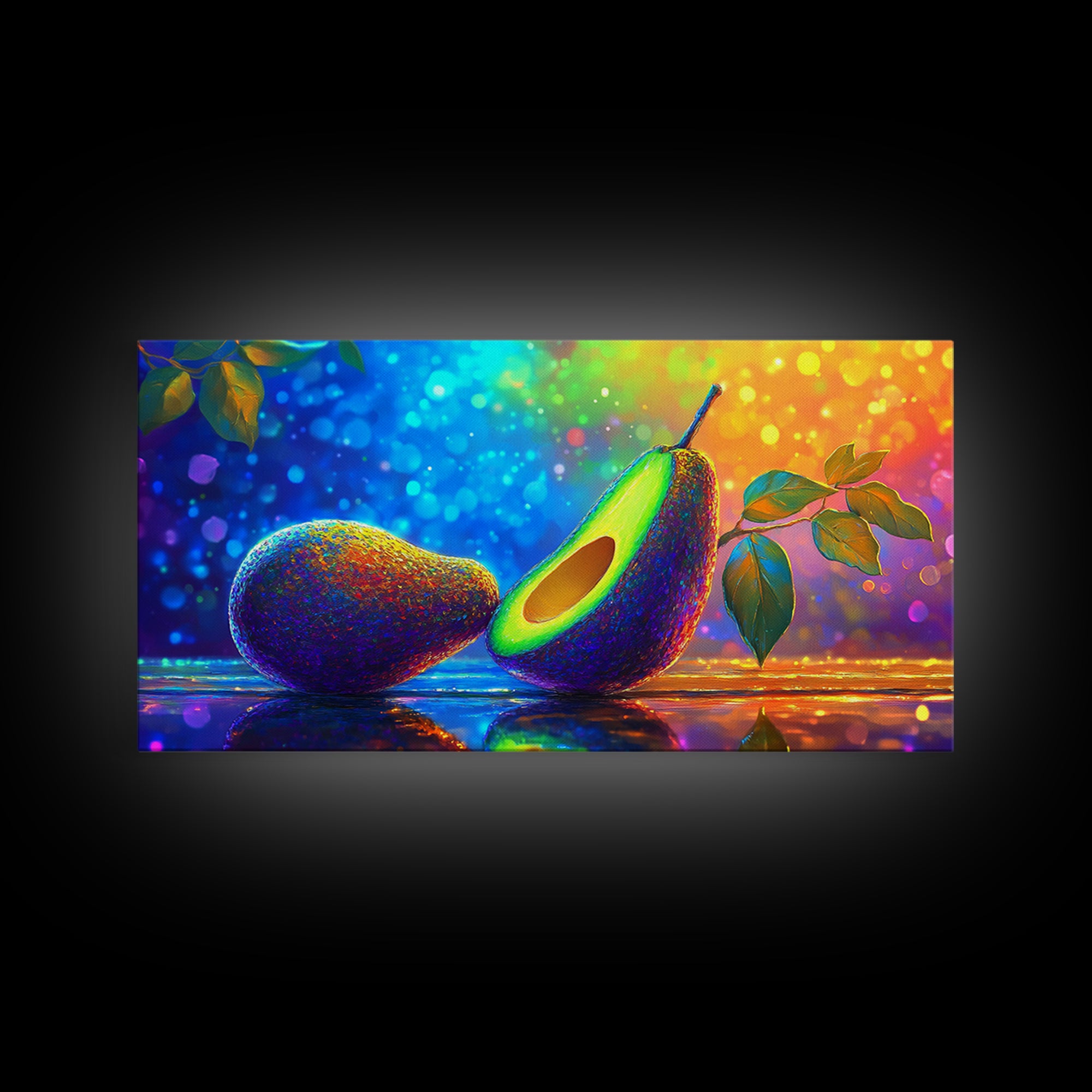 Vibrant Avocado Still Life Canvas Print, Colorful Kitchen Wall Art, Foodie Home Decor, Modern Fruit Art, Housewarming Gift