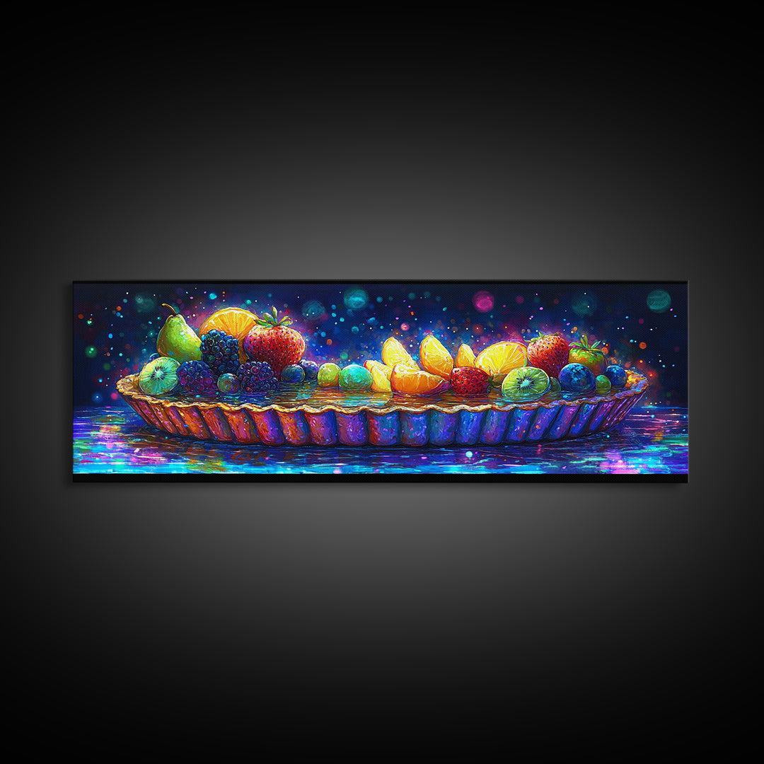 Colorful Fruit Tart With Citrus And Berries Canvas Print, Kitchen Wall Art, Bakery Decor, Food Lover Gift, Dining Room Print