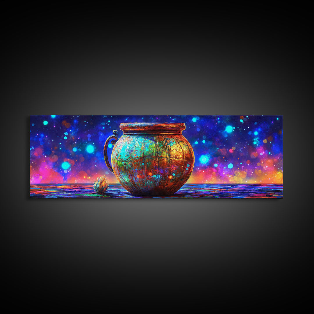 Rustic Copper Cauldron Under Stars Wall Art, Magical Celestial Decor, Whimsical Art Print, Witchy Decor, Cozy Home Decor