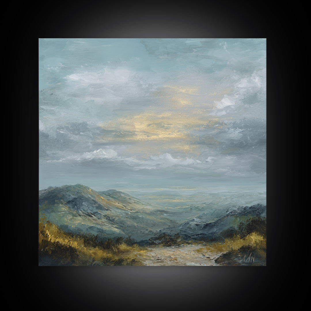 Soft Romantic Landscape Canvas Print, Above Bed Art, Living Room Wall Art, Bedroom Decor, Fine Art, Serenity, Luxury Decor, ABA-1x1-17
