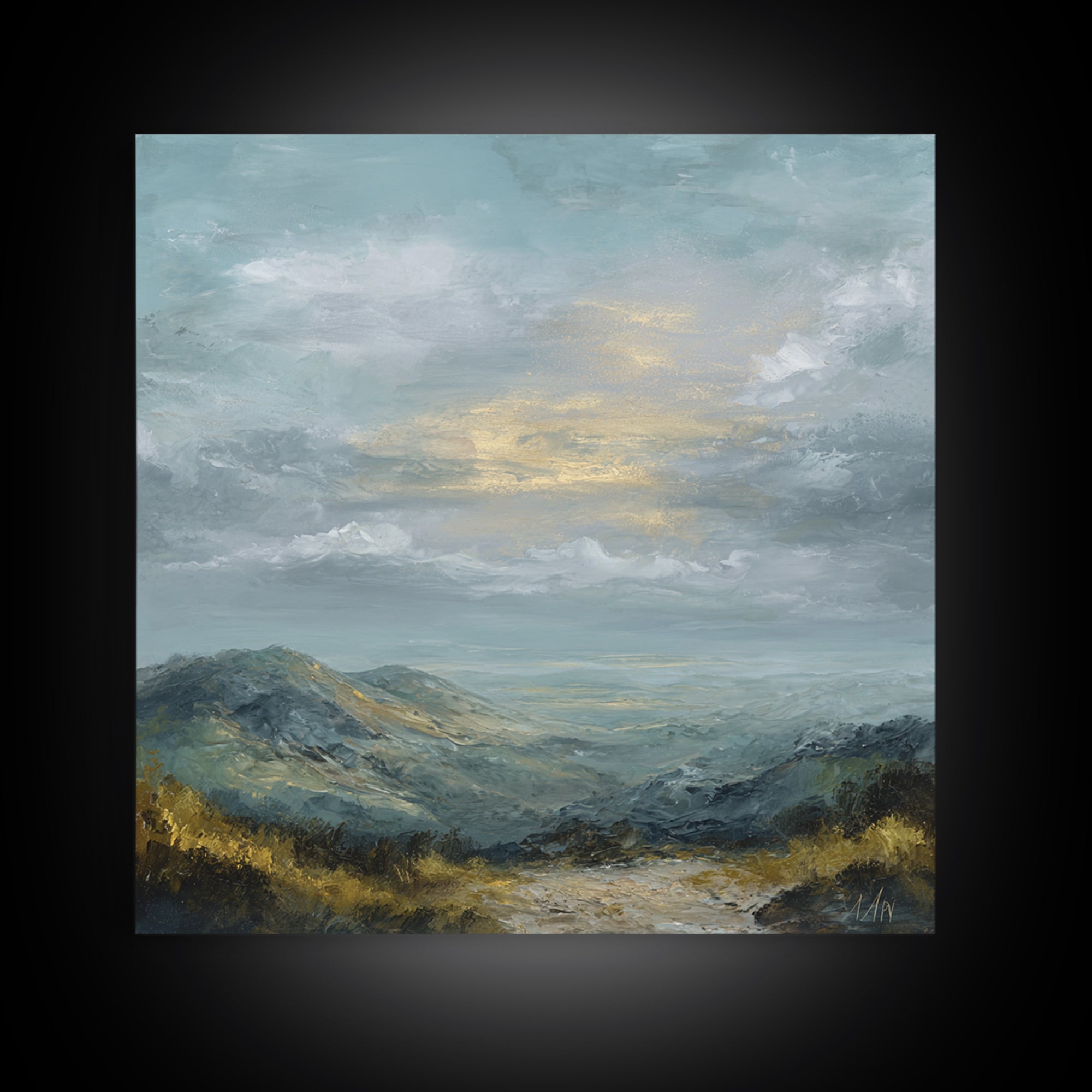 Soft Romantic Landscape Canvas Print, Above Bed Art, Living Room Wall Art, Bedroom Decor, Fine Art, Serenity, Luxury Decor, ABA-1x1-17