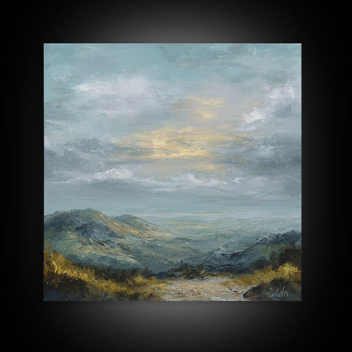 Soft Romantic Landscape Canvas Print, Above Bed Art, Living Room Wall Art, Bedroom Decor, Fine Art, Serenity, Luxury Decor, ABA-1x1-17
