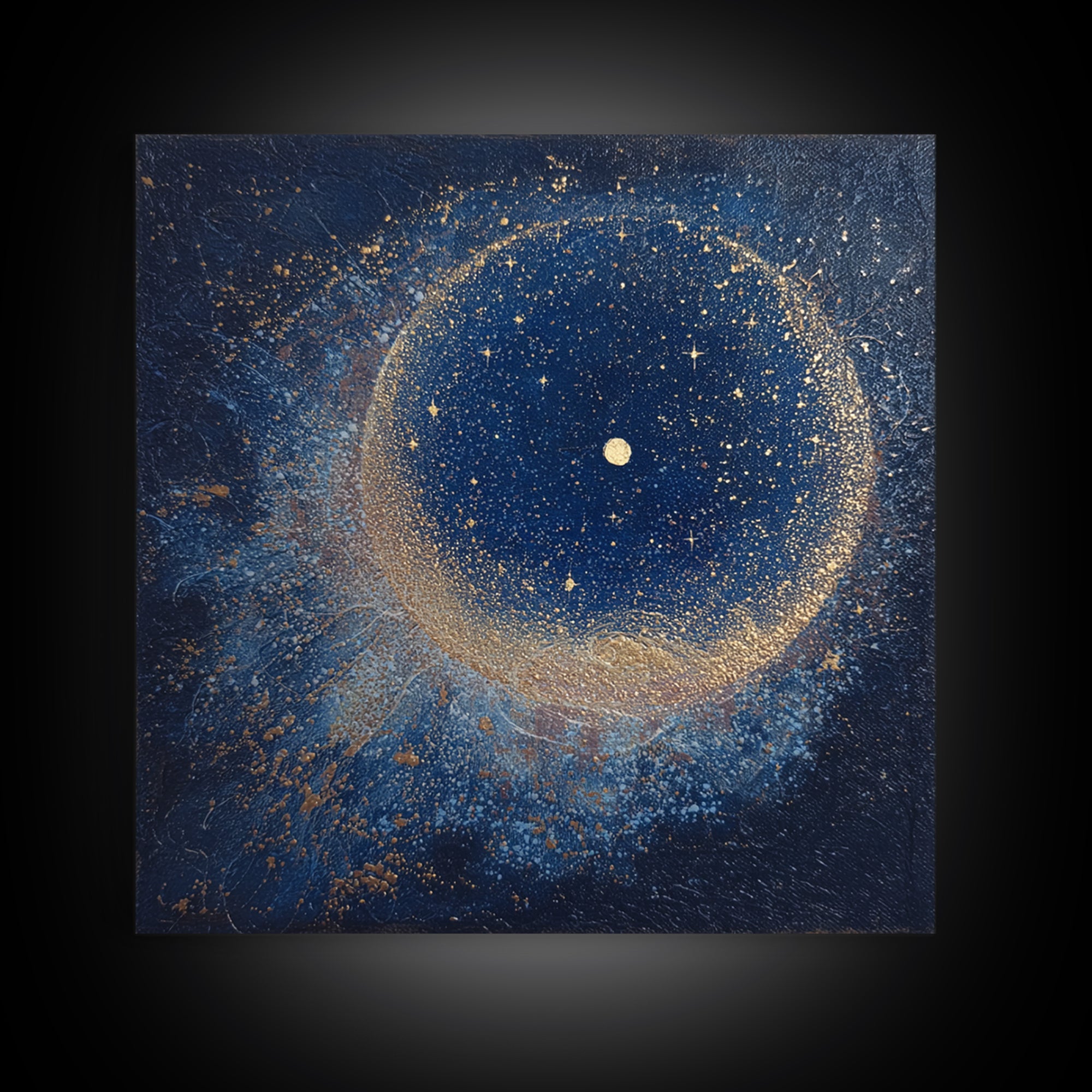 Subtle Celestial Scene Framed Canvas Print, Above Bed Art, Above Bed Decor, Bedroom Decor, Oil Painting, Serenity, ABA-1x1-37