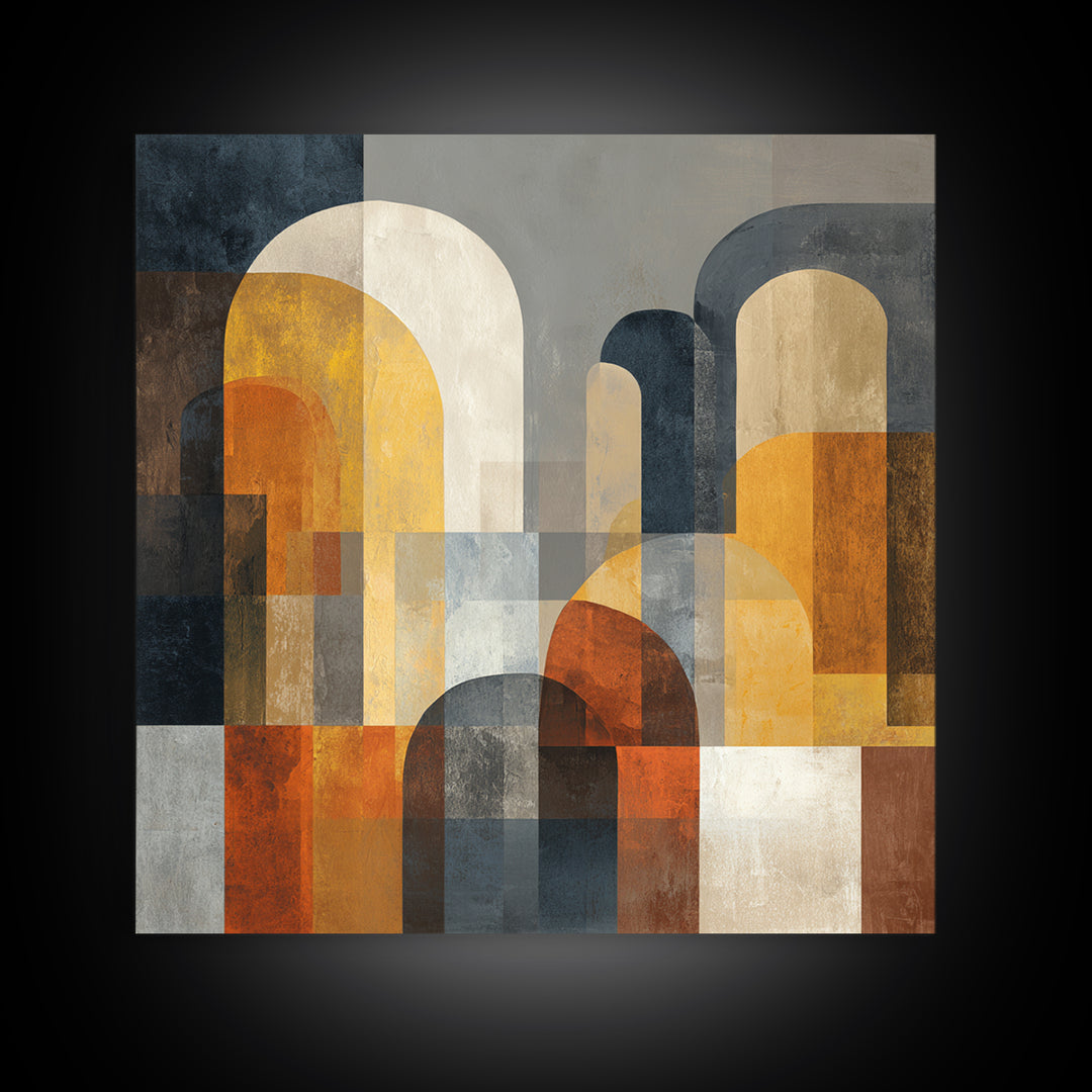 Neutral Abstract Arches Canvas Print, Above Bed Art, Wall Decor, Bedroom Decor, Abstract Art, Serenity, Apartment Decor, ABA-1x1-4