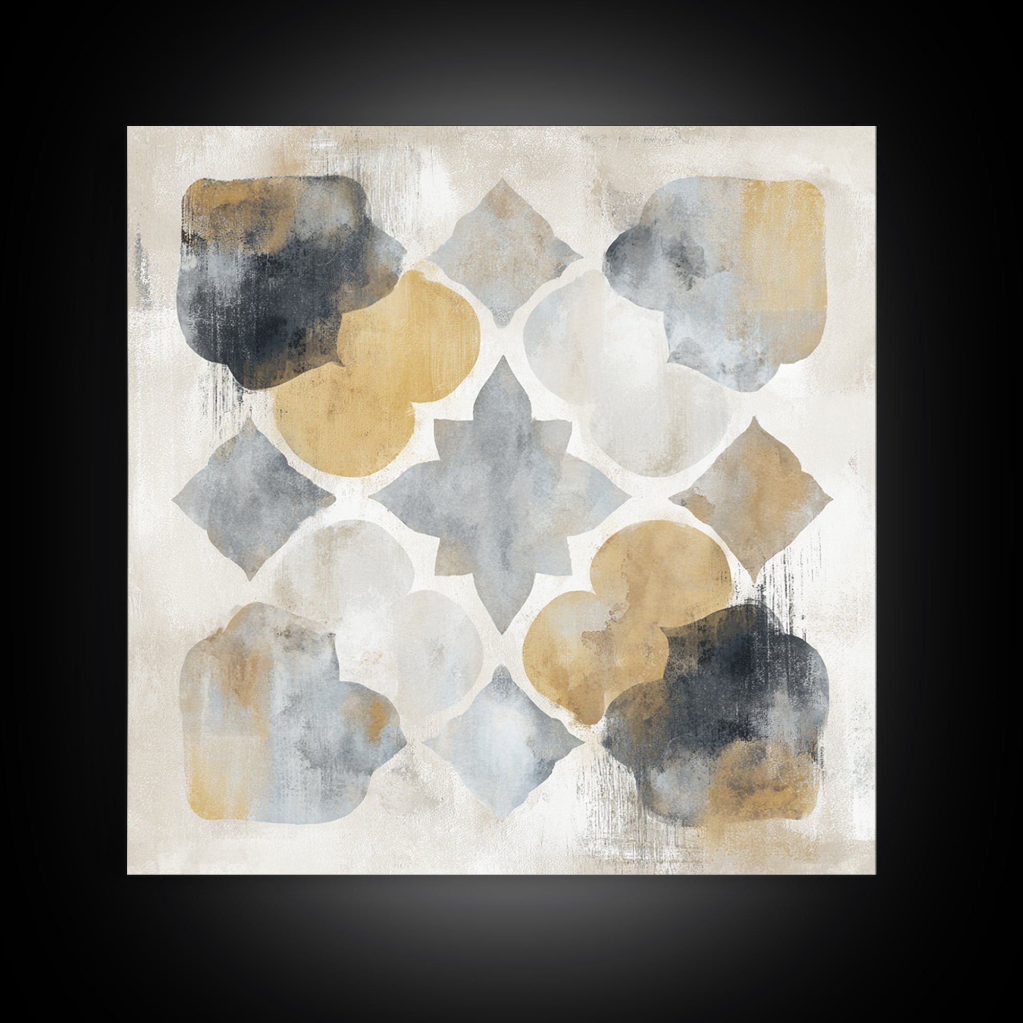 Japandi Ink Shapes Framed Canvas Print, Above Bed Art, Boho Wall Decor, Bedroom Decor, Fine Art, Serenity, Fine Art Print, ABA-1x1-42