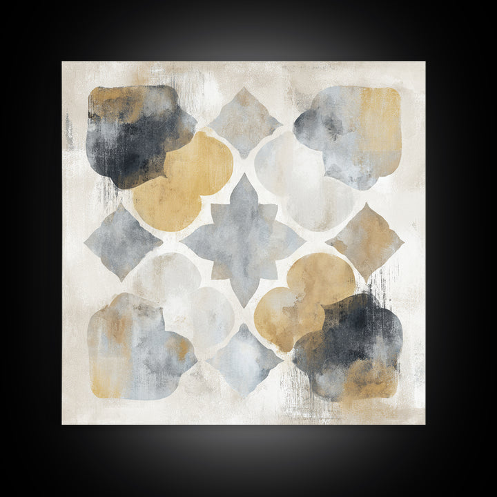 Japandi Ink Shapes Framed Canvas Print, Above Bed Art, Boho Wall Decor, Bedroom Decor, Fine Art, Serenity, Fine Art Print, ABA-1x1-42