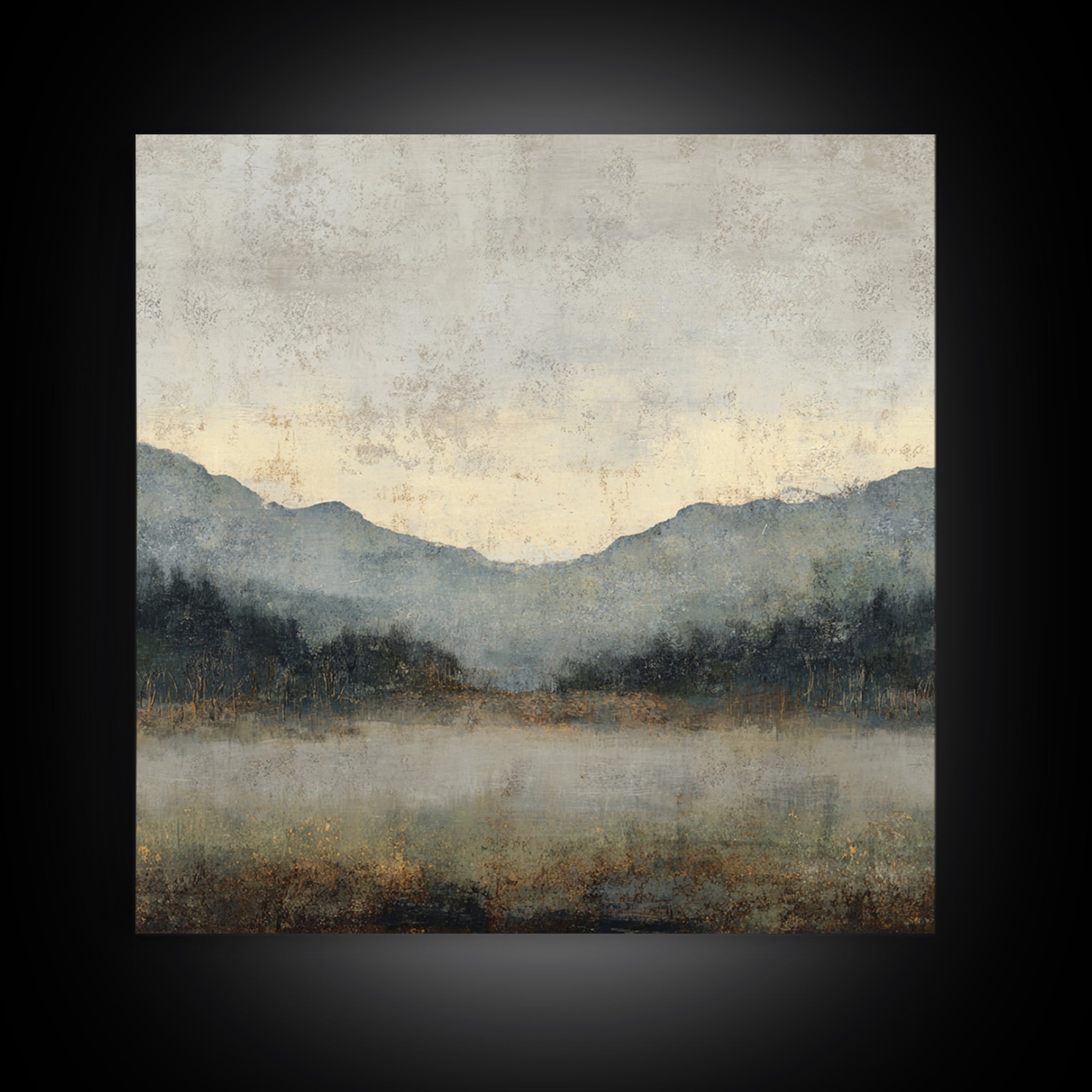 Panoramic Misty Mountain Landscape Canvas Print, Above Bed Art, Neutral Decor, Bedroom Decor, Fine Art, Serenity, Wall Decor, ABA-1x1-49