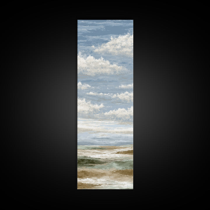 Tranquil Cloudscape with Blush Undertones Canvas Print, Above Bed Art, Room Decor, Bedroom Decor, Fine Art, Serenity, ABA-1x3-17