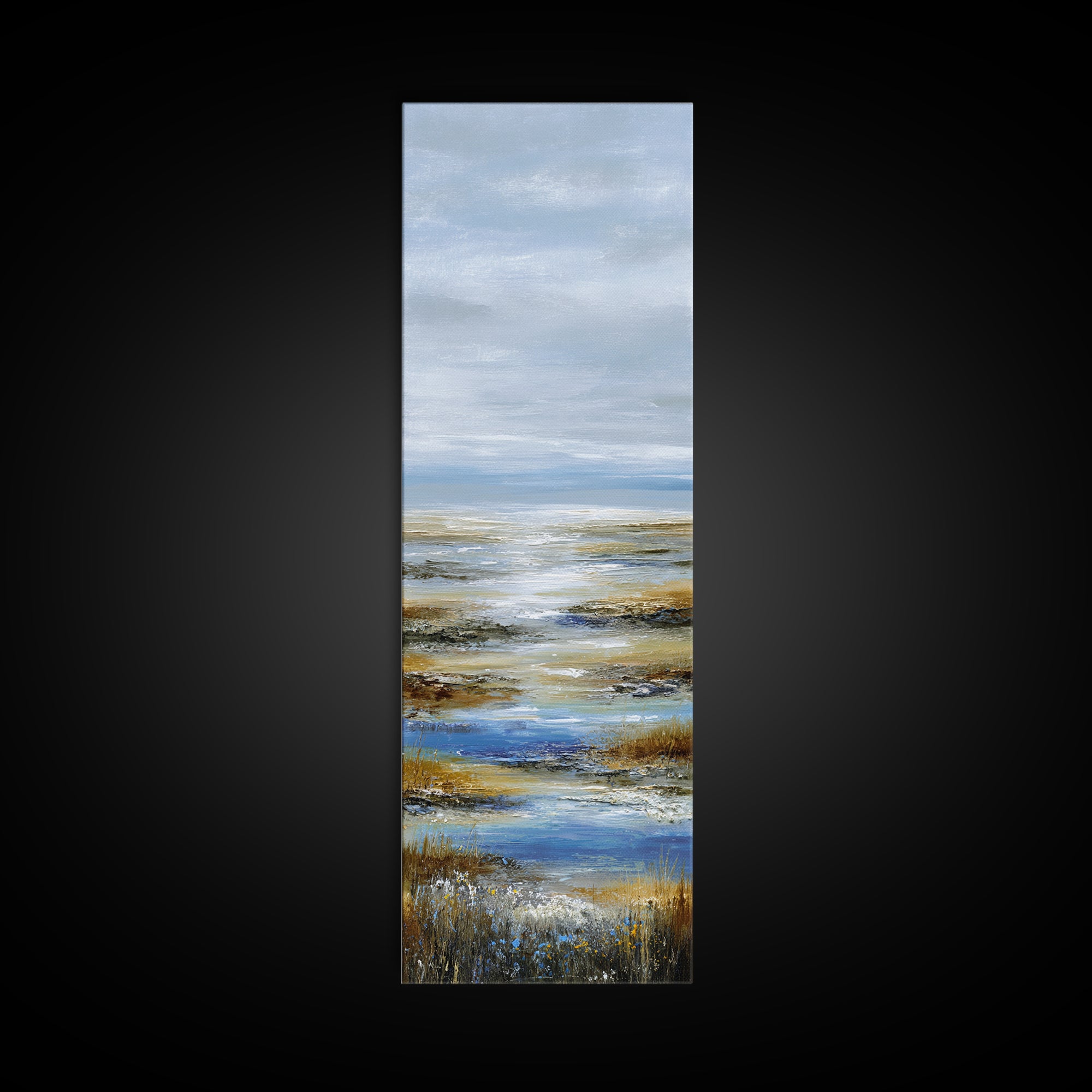 Calming Lake Reflection Canvas Print, Above Bed Art, Digital Art, Bedroom Decor, Fine Art, Serenity, Living Room Decor, ABA-1x3-23