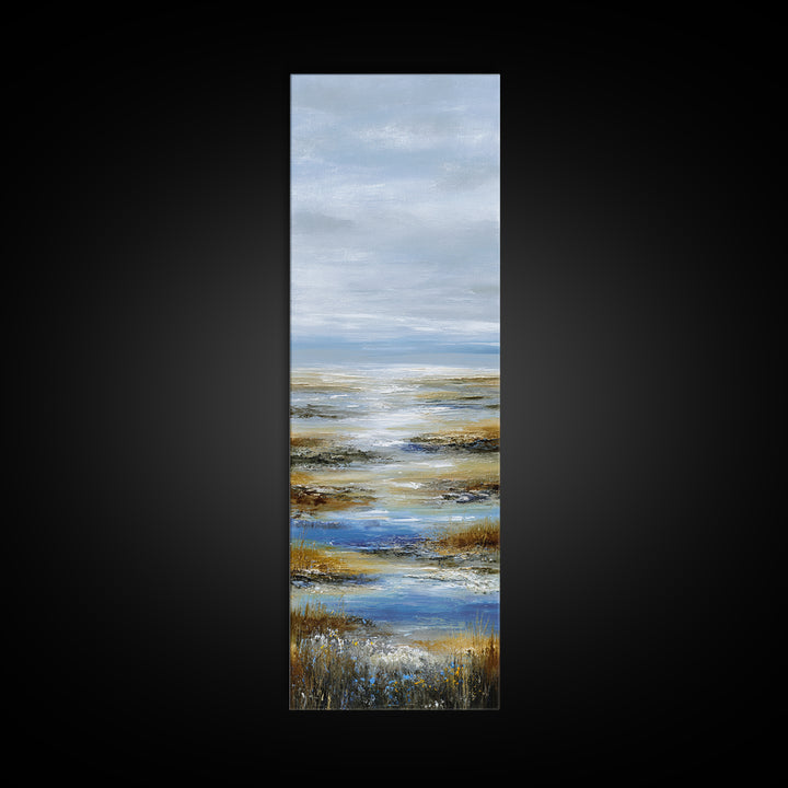 Calming Lake Reflection Canvas Print, Above Bed Art, Digital Art, Bedroom Decor, Fine Art, Serenity, Living Room Decor, ABA-1x3-23