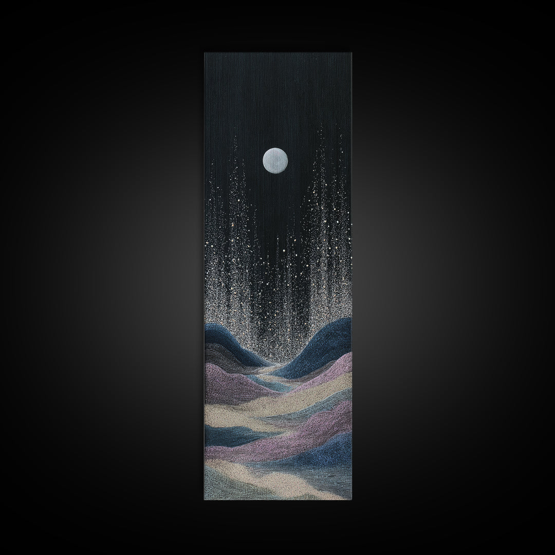 Subtle Celestial Scene Canvas Print, Above Bed Art, Digital Art, Bedroom Decor, Fine Art, Serenity, Living Room Decor, ABA-1x3-25