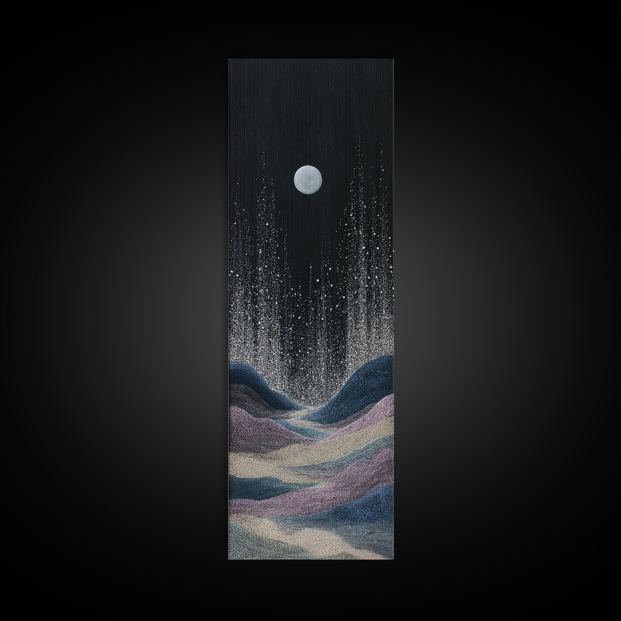Subtle Celestial Scene Canvas Print, Above Bed Art, Digital Art, Bedroom Decor, Fine Art, Serenity, Living Room Decor, ABA-1x3-25
