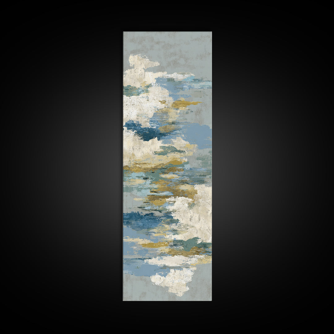 Japandi Ink Shapes Framed Canvas Print, Above Bed Art, Western Decor, Bedroom Decor, Abstract Art, Serenity, ABA-1x3-30