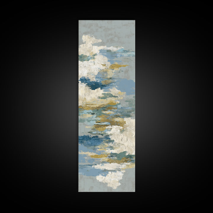 Japandi Ink Shapes Framed Canvas Print, Above Bed Art, Western Decor, Bedroom Decor, Abstract Art, Serenity, ABA-1x3-30