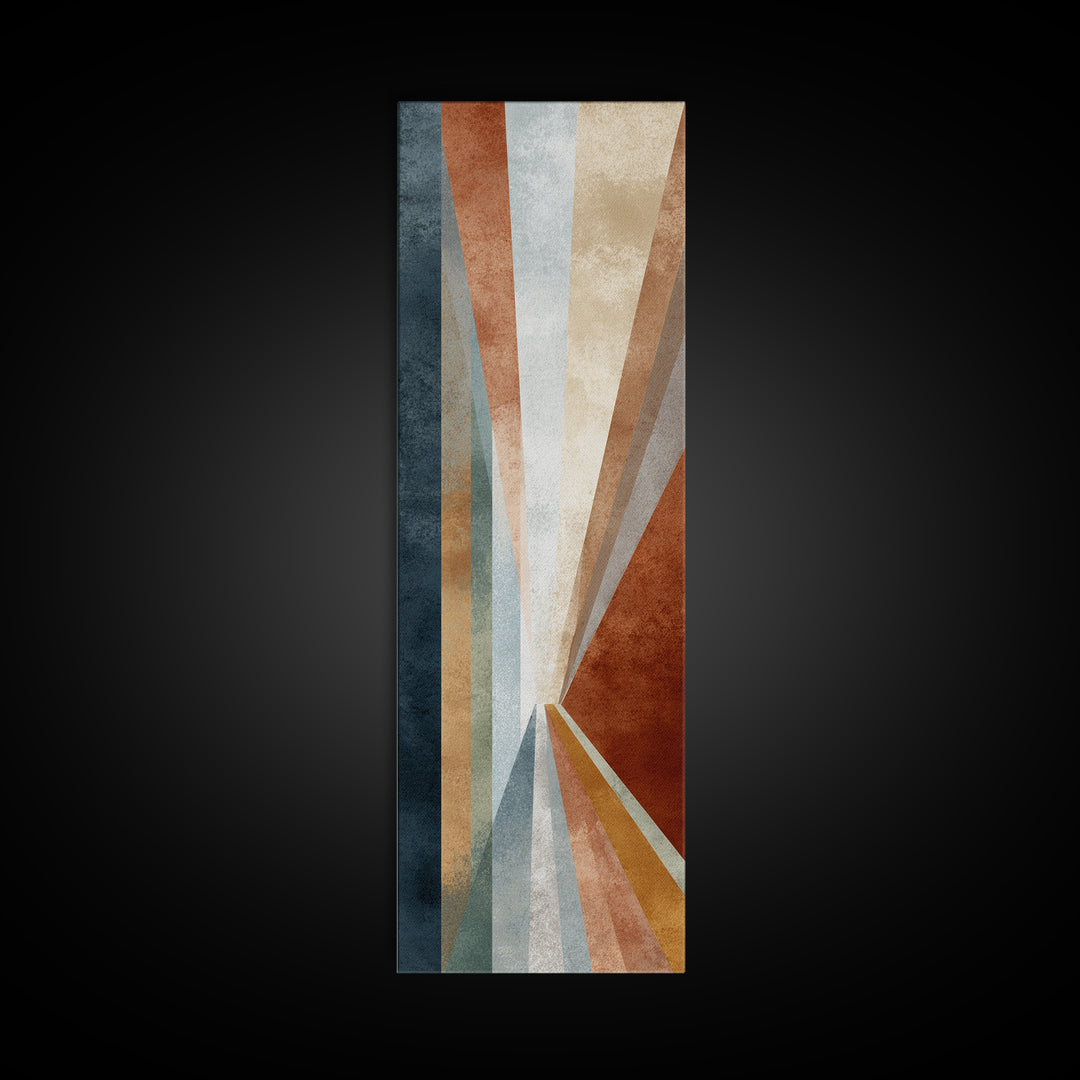 Abstract Sunrise Geometry Canvas Print, Above Bed Art, Textured Painting, Bedroom Decor, Abstract Art, Serenity, Original Art, ABA-1x3-32