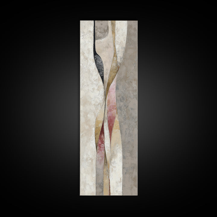 Minimal Two Figure Line Drawing Canvas Print, Above Bed Art, Contemporary Art, Bedroom Decor, Serenity, Textured Wall Art, ABA-1x3-44
