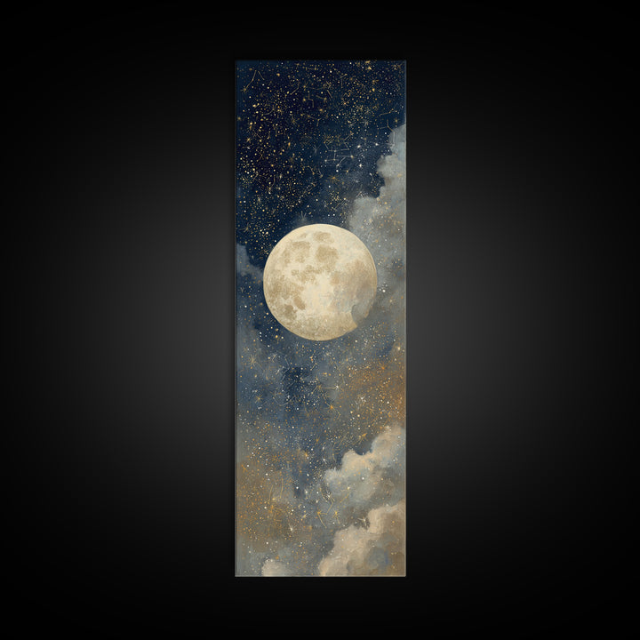 Subtle Celestial Scene Canvas Print, Above Bed Art, Photography Prints, Bedroom Decor, Fine Art, Serenity, Art Print, ABA-1x3-49