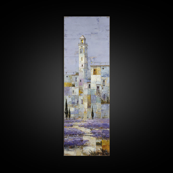 Oversized Lavender Field Canvas Print, Above Bed Art, Bedroom Decor, Oil Painting, Serenity, Boho Decor, Western Decor, ABA-1x3-55