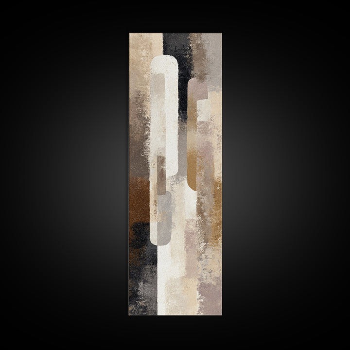 Japandi Ink Shapes Canvas Print, Above Bed Art, Horizontal Wall Art, Bedroom Decor, Abstract Art, Serenity, Home Decor, ABA-1x3-6