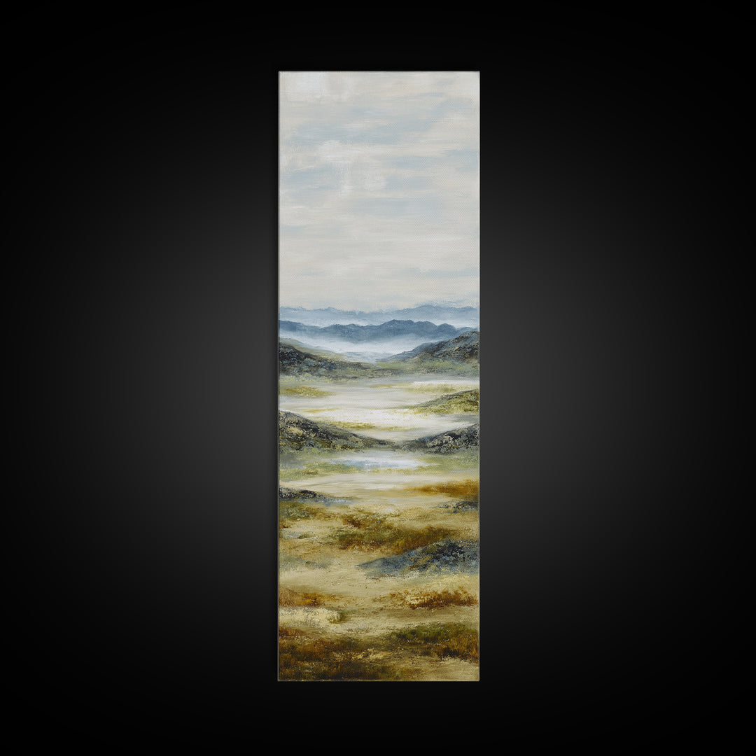 Soft Alpine Horizon Canvas Print, Above Bed Art, Digital Art, Bedroom Decor, Serenity, Living Room Decor, Whimsical Decor, ABA-1x3-60