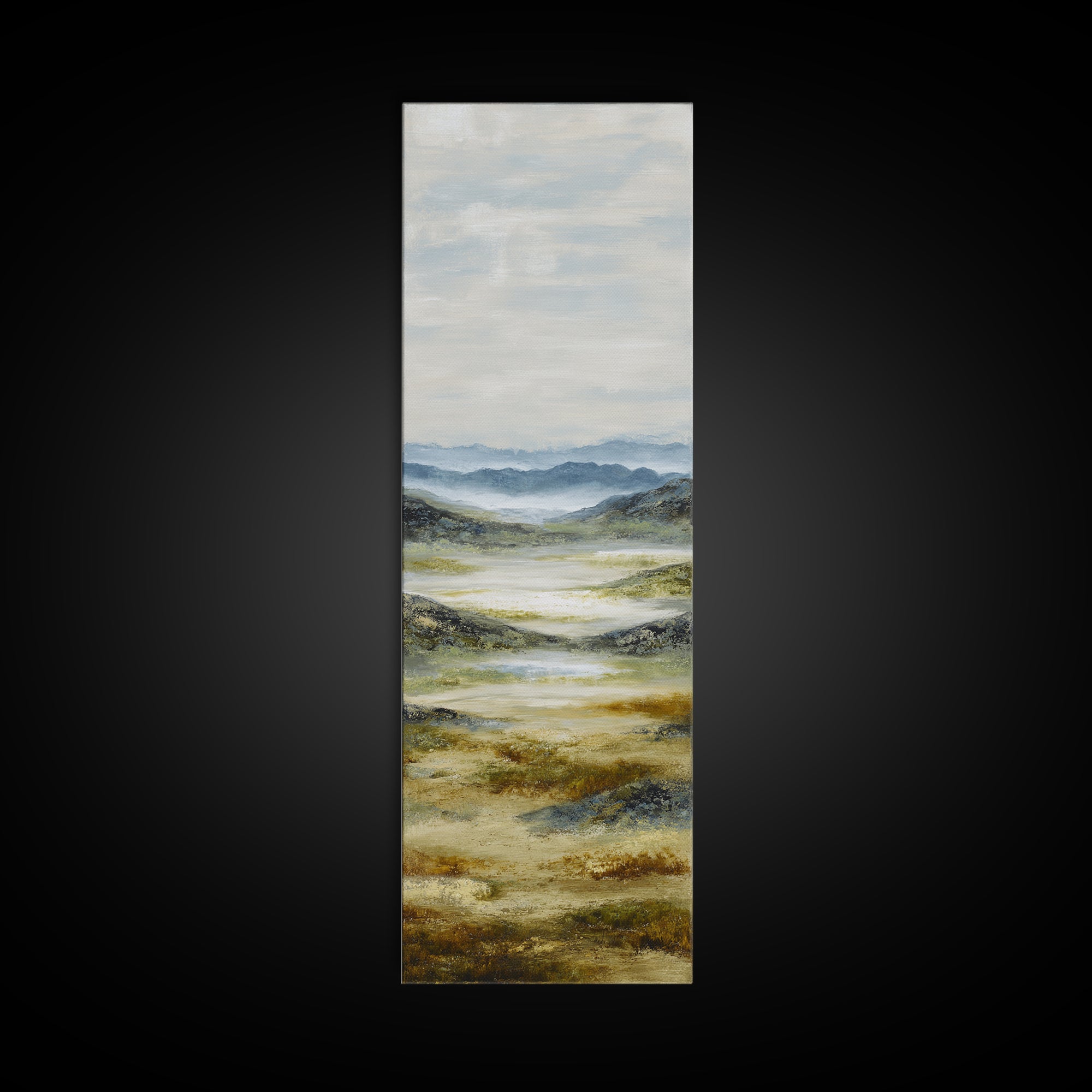 Soft Alpine Horizon Canvas Print, Above Bed Art, Digital Art, Bedroom Decor, Serenity, Living Room Decor, Whimsical Decor, ABA-1x3-60
