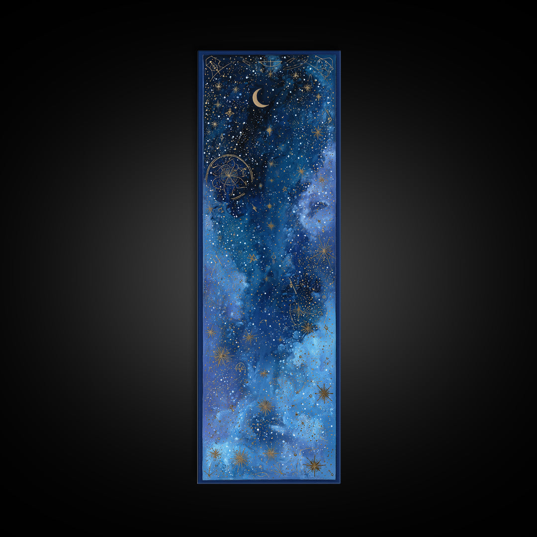 Subtle Celestial Scene Canvas Print, Above Bed Art, Wall Art Prints, Bedroom Decor, Fine Art, Serenity, Boho Wall Art, ABA-1x3-73