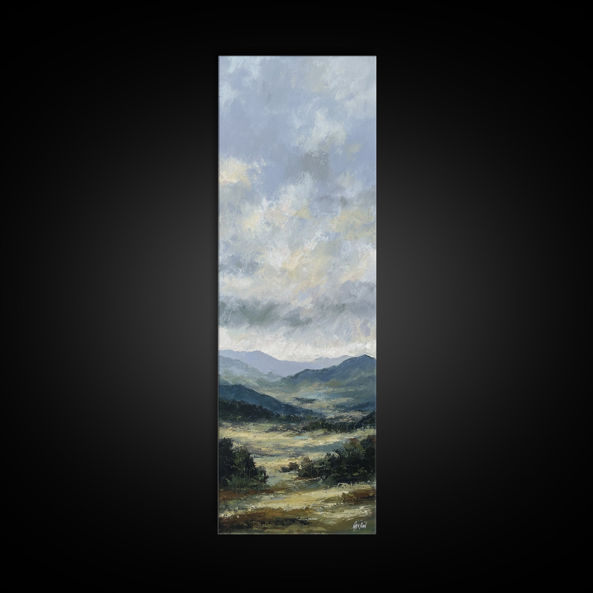 Soft Romantic Landscape Canvas Print, Above Bed Art, Art Print, Bedroom Decor, Fine Art, Serenity, Dorm Decor, Large Wall Art, ABA-1x3-77