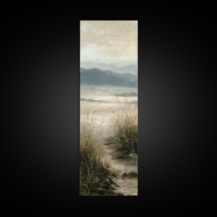 Panoramic Misty Mountain Landscape Canvas Print, Above Bed Art, Digital Prints, Bedroom Decor, Serenity, Printable Art, ABA-1x3-85