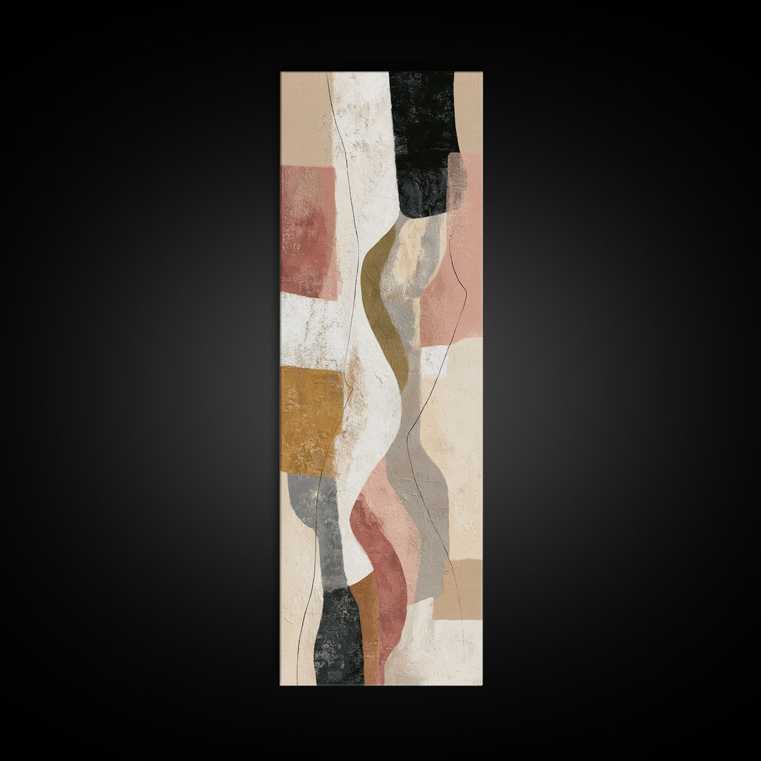Warm Taupe Abstract Waves Canvas Print, Above Bed Art, Bedroom Wall Art, Bedroom Decor, Abstract Art, Serenity, ABA-1x3-99