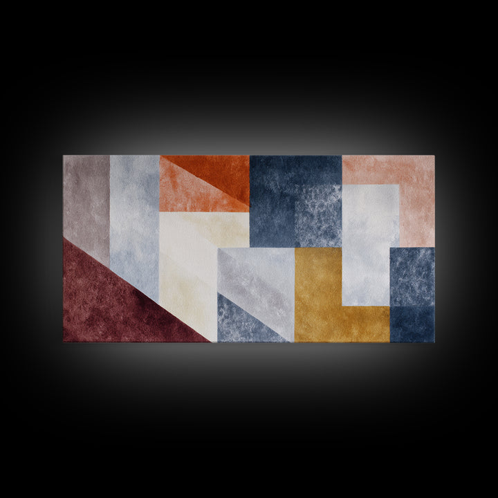 Abstract Sunrise Geometry Framed Canvas Print, Above Bed Art, Modern Decor, Bedroom Decor, Abstract Art, Serenity, ABA-2x1-16