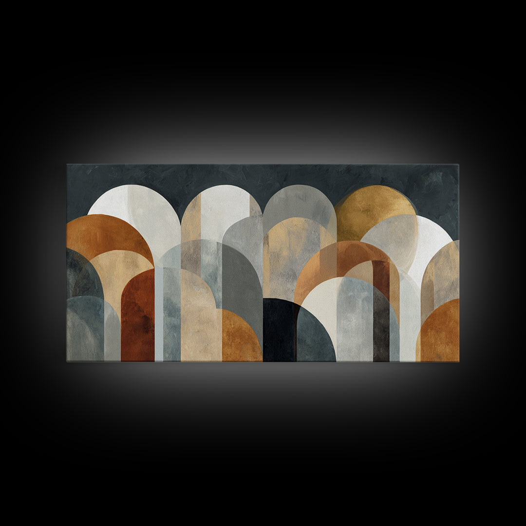 Neutral Abstract Arches Canvas Print, Above Bed Art, Digital Art, Bedroom Decor, Abstract Art, Serenity, Living Room Decor, ABA-2x1-48