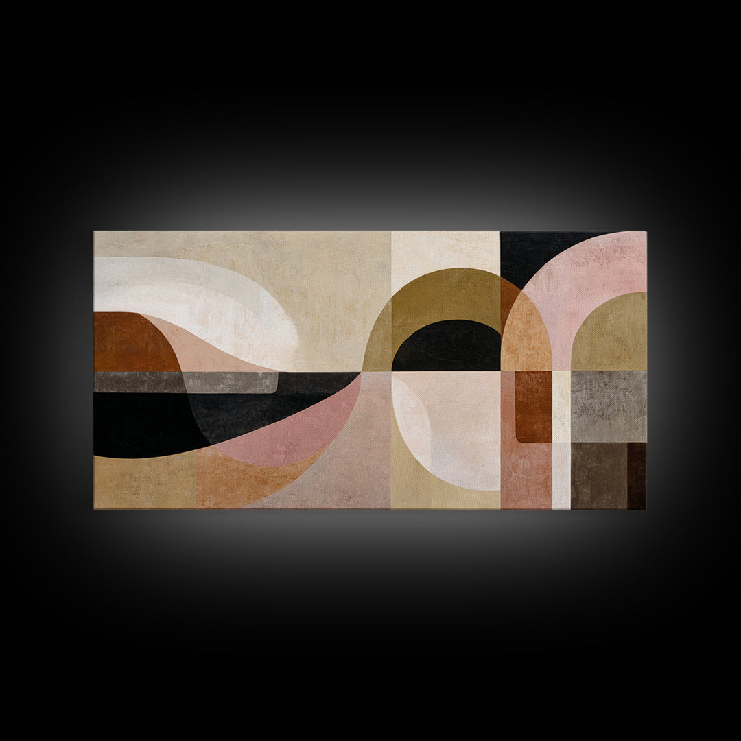 Abstract Sunrise Geometry Canvas Print, Above Bed Art, Dorm Decor, Bedroom Decor, Fine Art, Serenity, Dopamine Decor, ABA-2x1-64