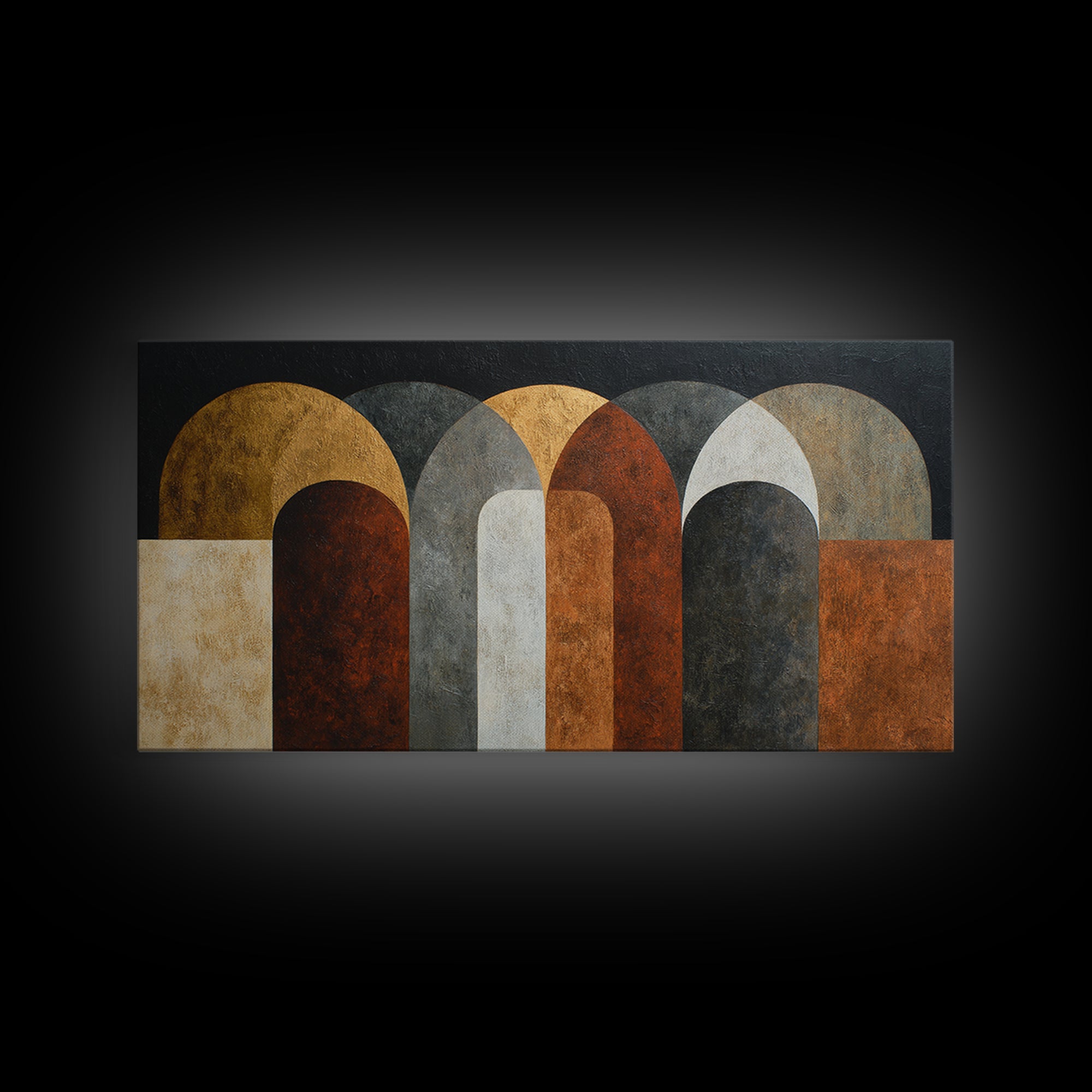 Neutral Abstract Arches Framed Canvas Print, Above Bed Art, Original Art, Bedroom Decor, Abstract Art, Serenity, ABA-2x1-72