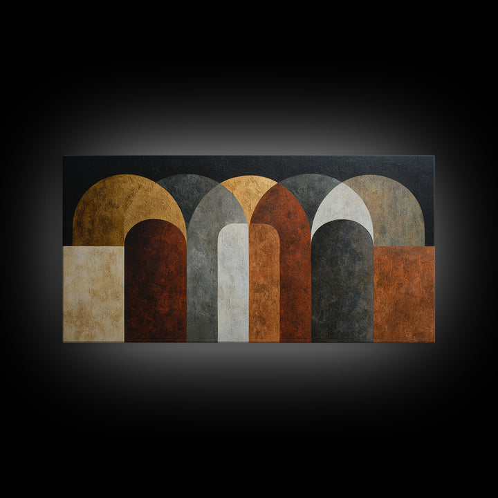 Neutral Abstract Arches Framed Canvas Print, Above Bed Art, Original Art, Bedroom Decor, Abstract Art, Serenity, ABA-2x1-72