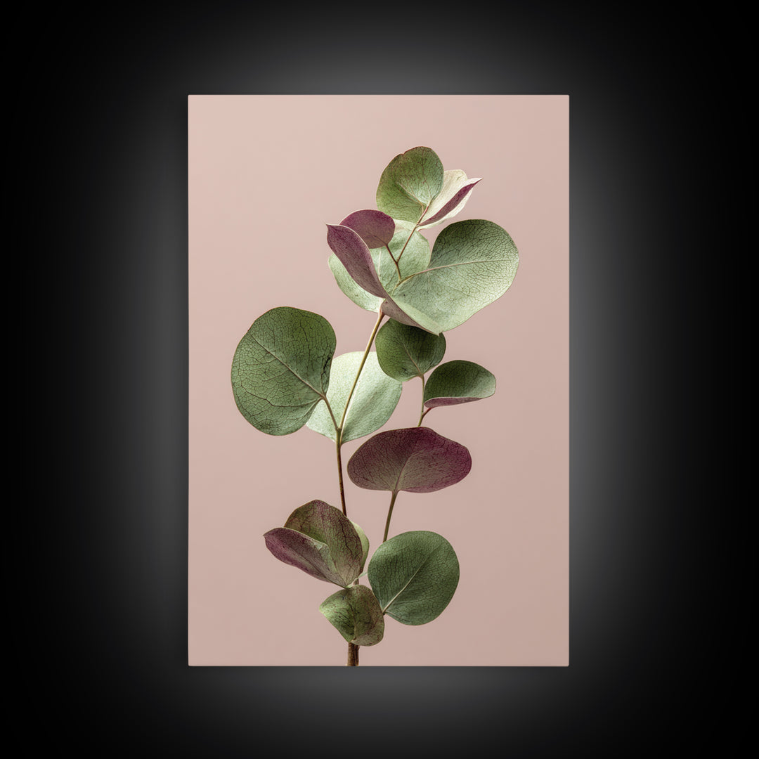 Soft Eucalyptus Branches Arranged Symmetrically Canvas Print, Above Bed Art, Art Print, Bedroom Decor, Watercolor Art, Serenity, ABA-2x3-14