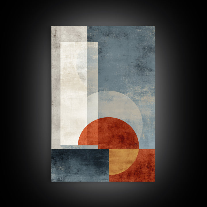 Abstract Sunrise Geometry Framed Canvas Print, Above Bed Art, Fine Art Print, Bedroom Decor, Abstract Art, Serenity, ABA-2x3-4