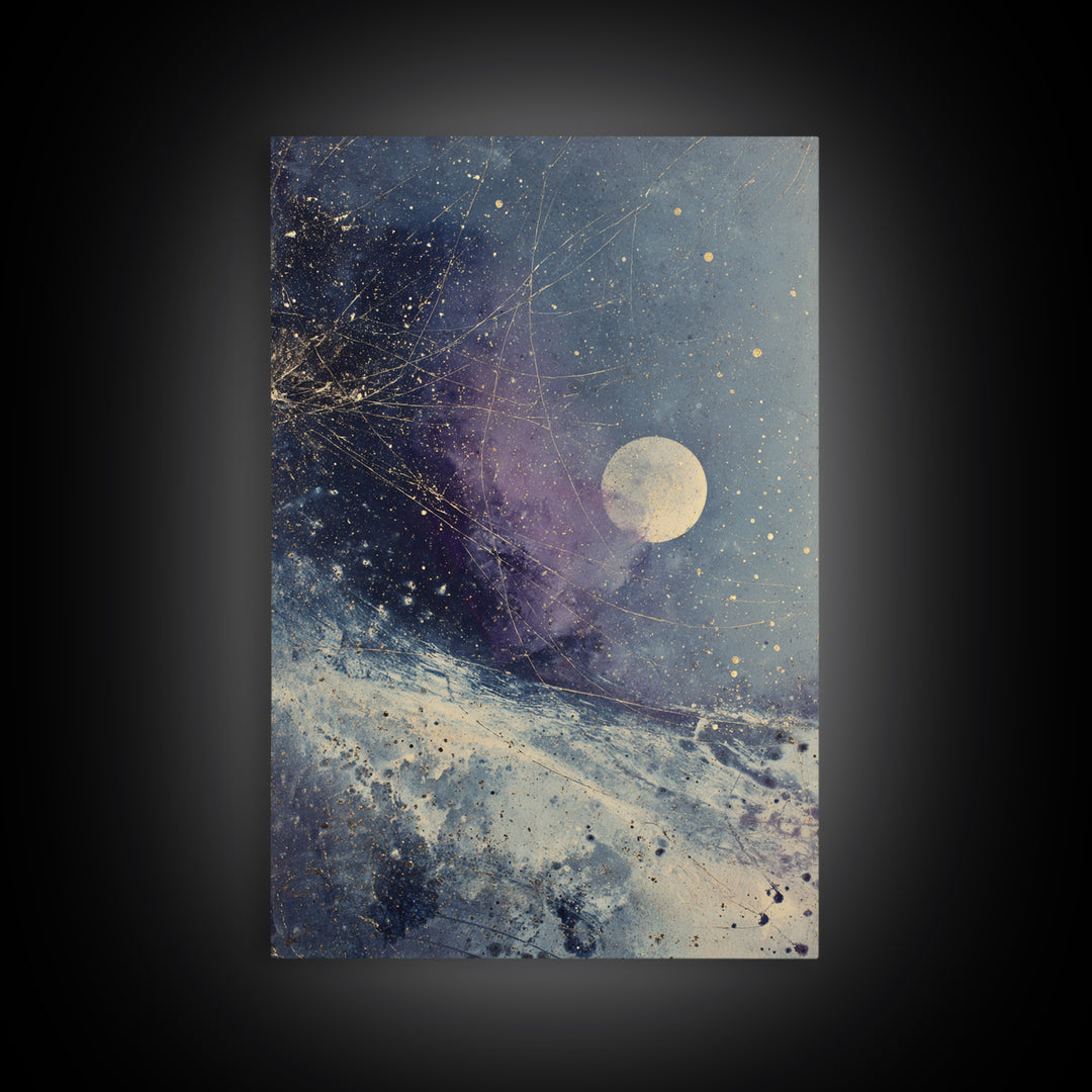 Subtle Celestial Scene Canvas Print, Above Bed Art, Wall Art Prints, Bedroom Decor, Fine Art, Serenity, Boho Wall Art, ABA-2x3-45
