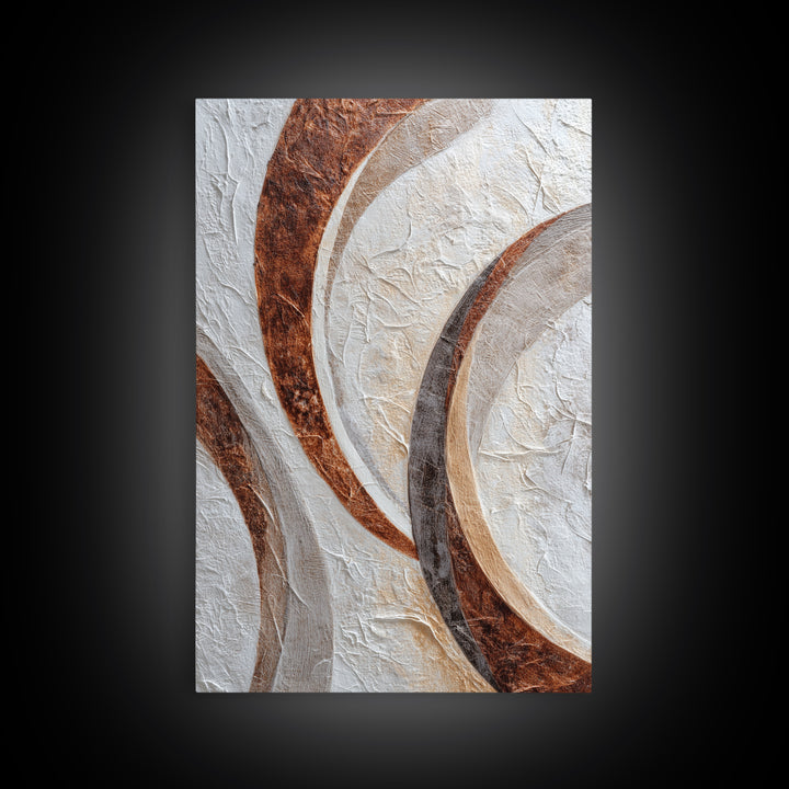 Warm Taupe Abstract Waves Framed Canvas Print, Above Bed Art, Wall Art, Bedroom Decor, Fine Art, Serenity, Digital Print, ABA-2x3-47