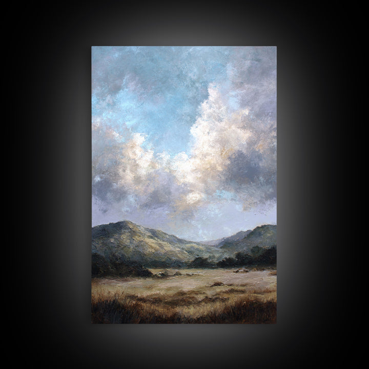 Soft Romantic Landscape Canvas Print, Above Bed Art, Mid Century Modern, Bedroom Decor, Fine Art, Serenity, Horizontal Wall Art, ABA-2x3-49