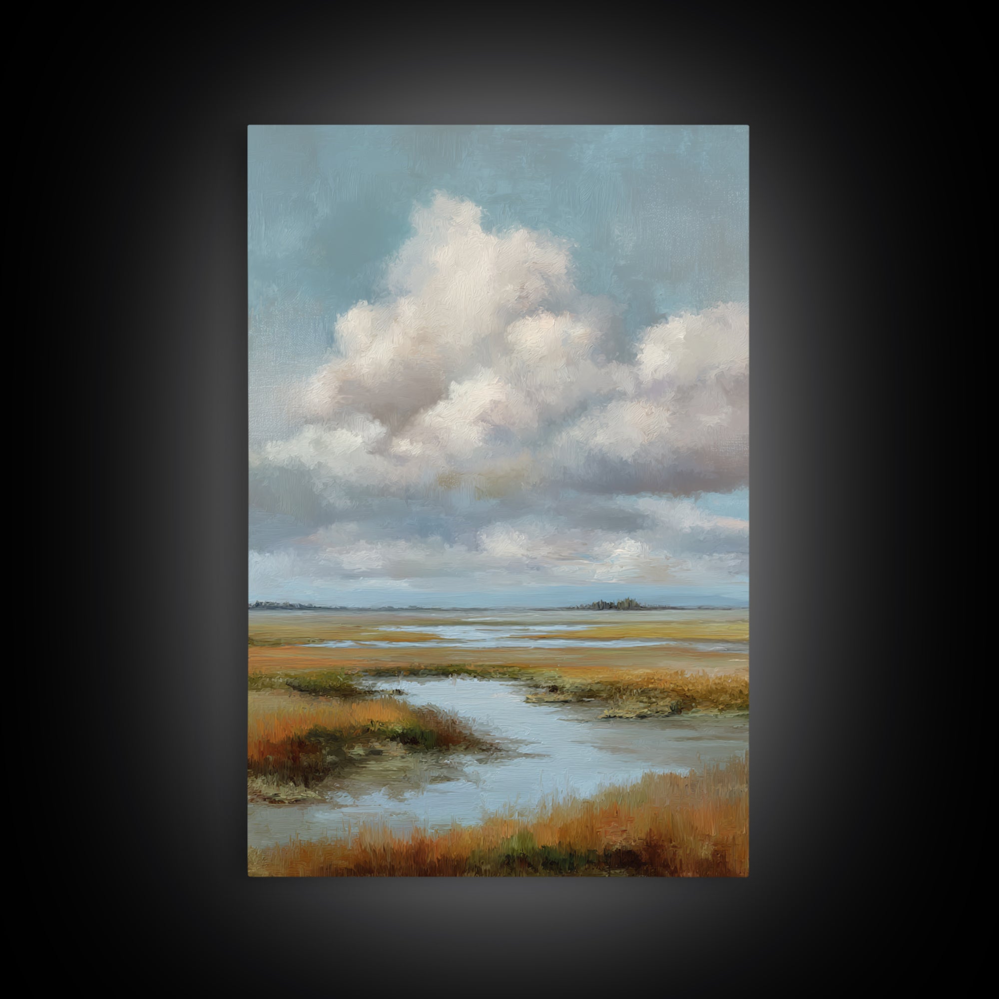 Tranquil Cloudscape with Blush Undertones Canvas Print, Above Bed Art, Original Art, Bedroom Decor, Fine Art, Serenity, ABA-2x3-61