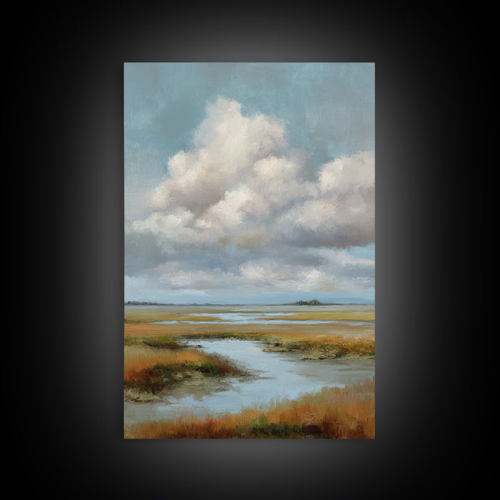Tranquil Cloudscape with Blush Undertones Canvas Print, Above Bed Art, Original Art, Bedroom Decor, Fine Art, Serenity, ABA-2x3-61