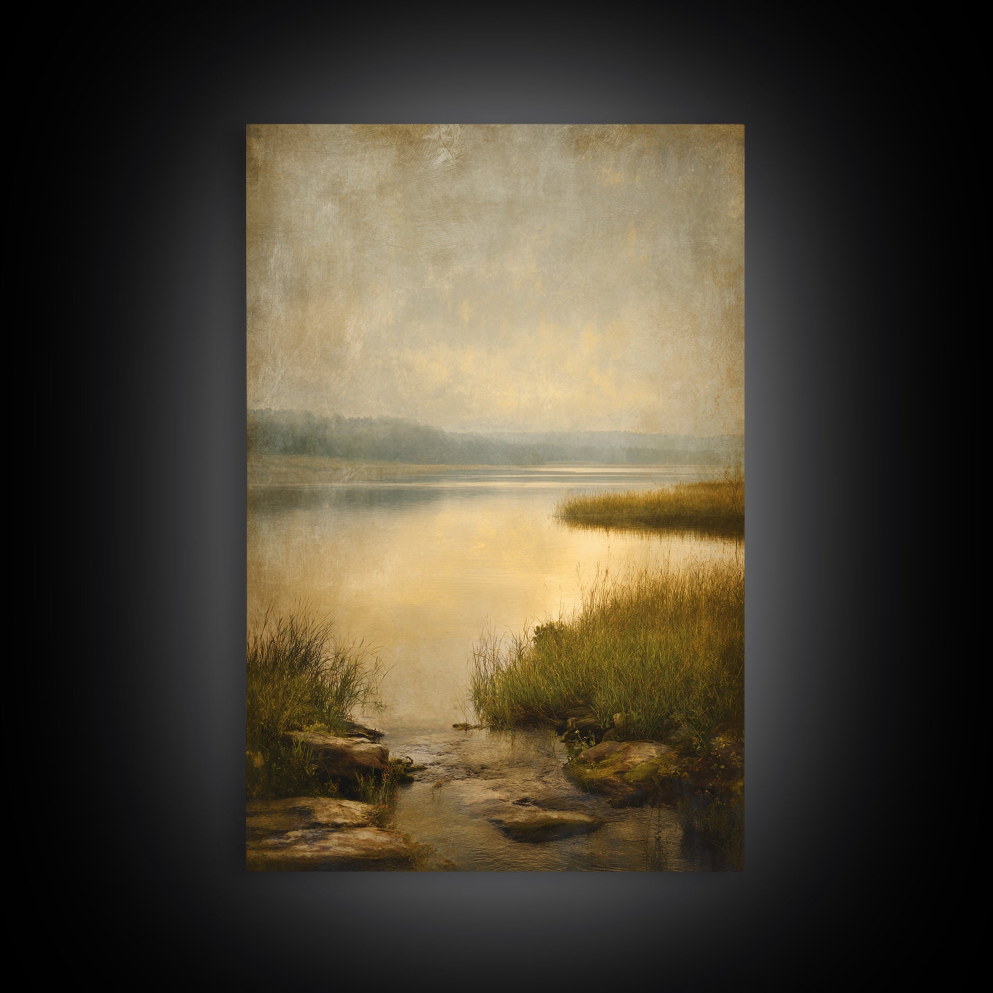 Calming Lake Reflection Canvas Print, Above Bed Art, Wall Art Prints, Bedroom Decor, Fine Art, Serenity, Boho Wall Art, ABA-2x3-67