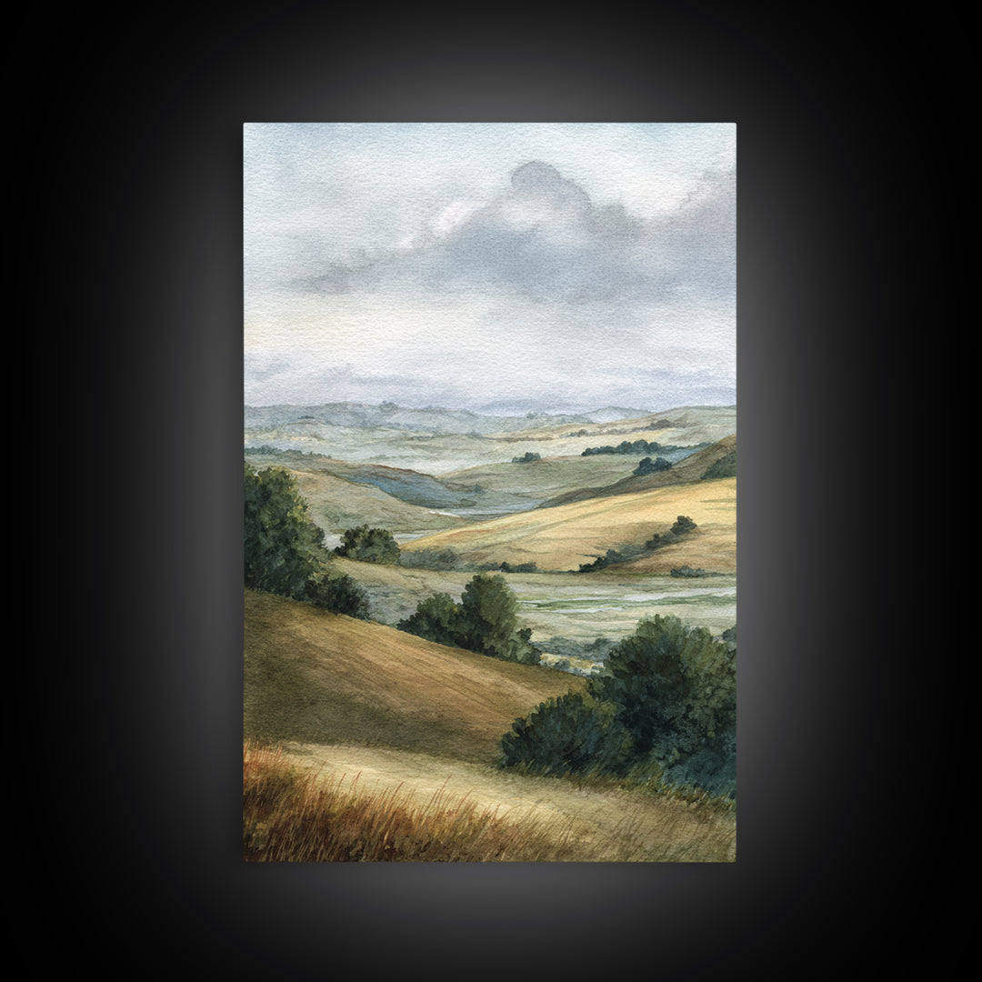 Soft Romantic Landscape Framed Canvas Print, Above Bed Art, Textured Wall Art, Bedroom Decor, Fine Art, Serenity, Western Decor, ABA-2x3-73