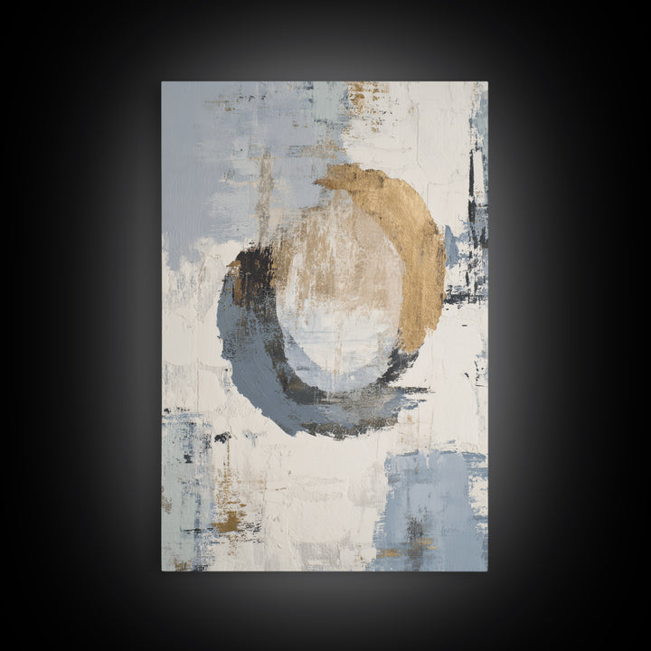 Japandi Ink Shapes Framed Canvas Print, Above Bed Art, Digital Art, Bedroom Decor, Abstract Art, Serenity, Living Room Decor, ABA-2x3-74