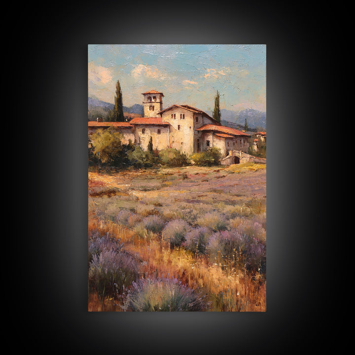 Oversized Lavender Field Framed Canvas Print, Above Bed Art, Dorm Decor, Bedroom Decor, Fine Art, Serenity, Dopamine Decor, ABA-2x3-75